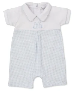 Pique Bunny Bash Blue/White Short Gingham Playsuit
