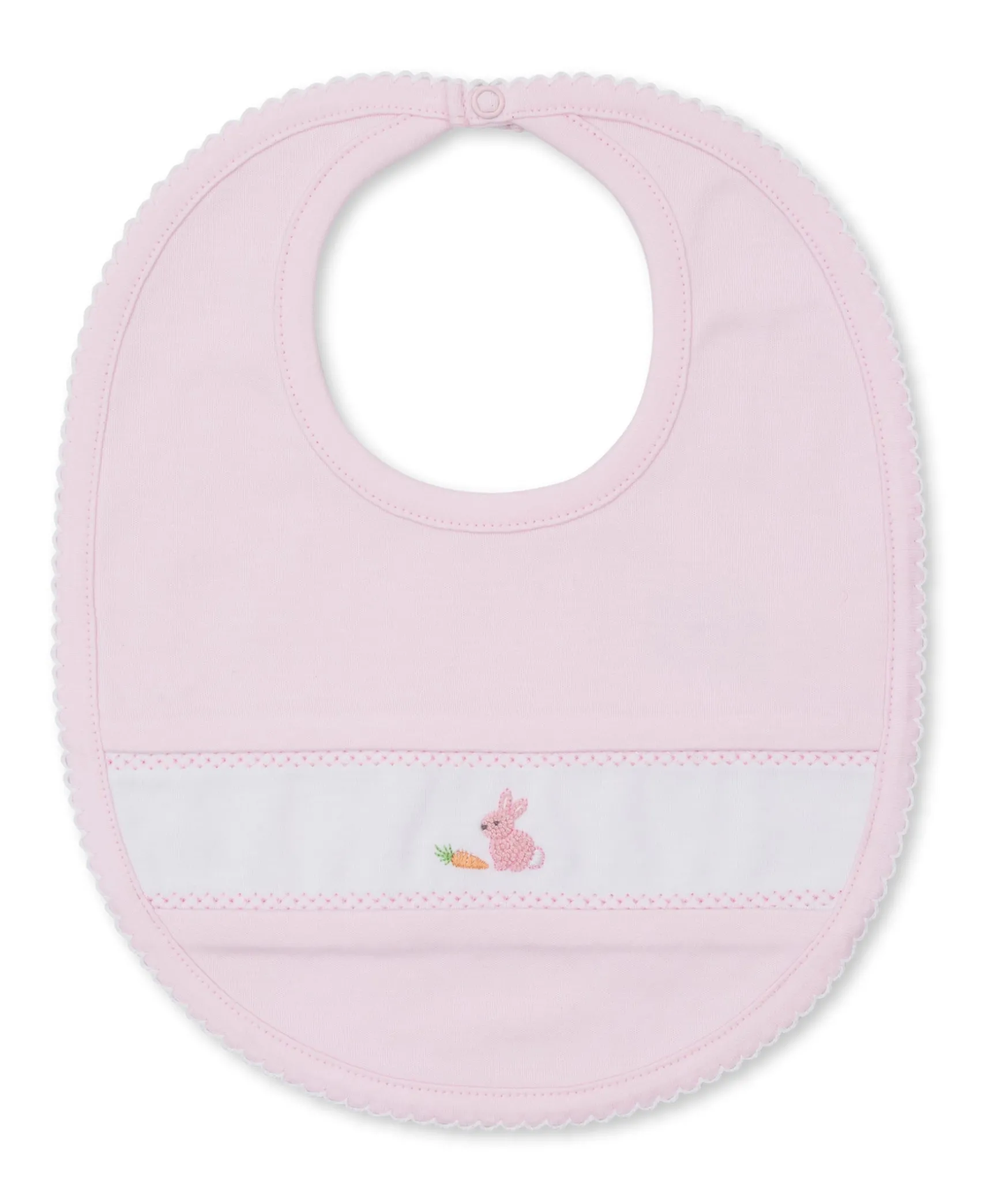 Premier Baby Bunny Patch Pink Hand Emb. Bib