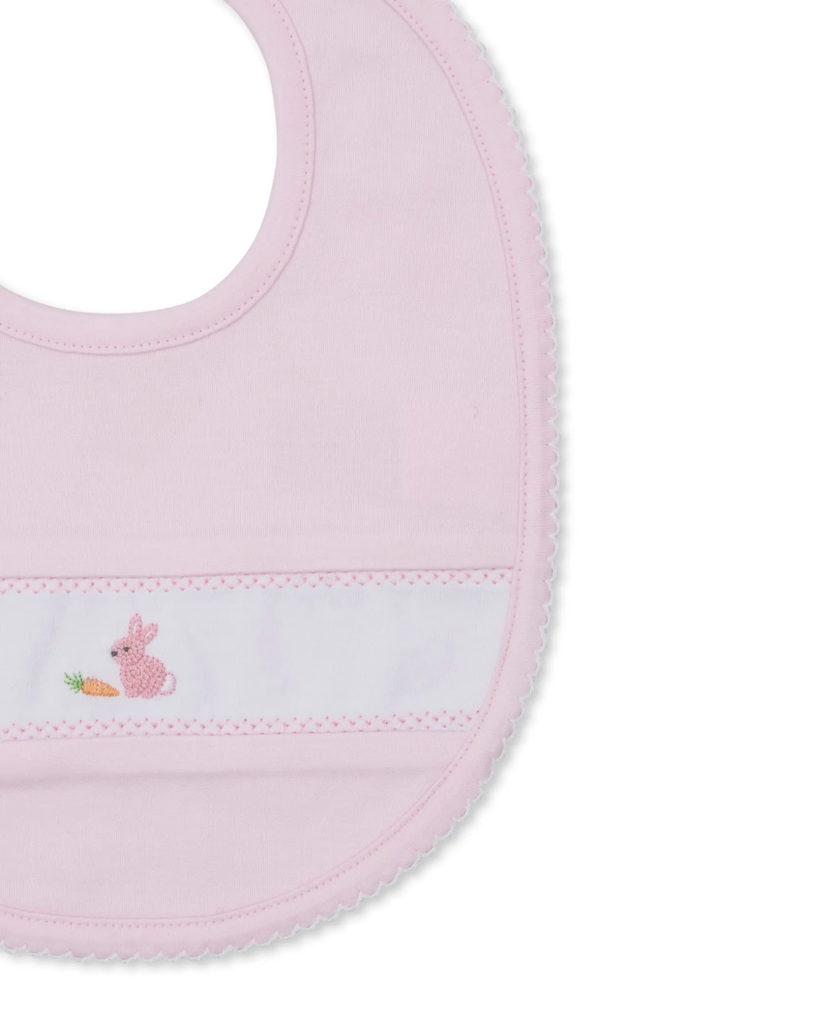 Premier Baby Bunny Patch Pink Hand Emb. Bib