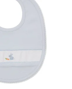 Premier Baby Bunny Patch Hand Emb. Blue Bib
