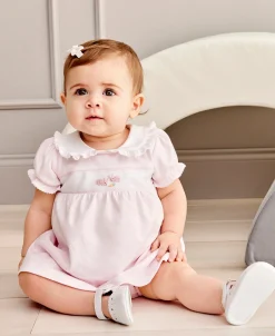 Premier Baby Bunny Patch Pink Hand Emb. Dress Set