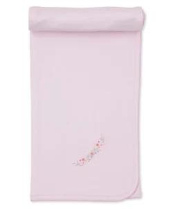 Premier Flowers & Vines Pink Hand Emb. Blanket