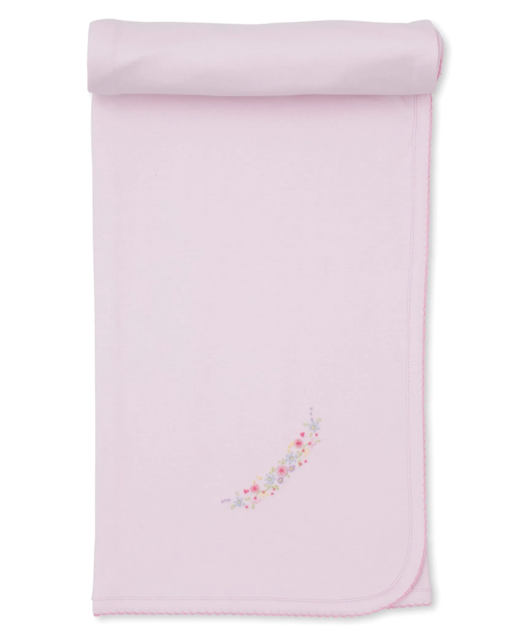 Premier Flowers & Vines Pink Hand Emb. Blanket