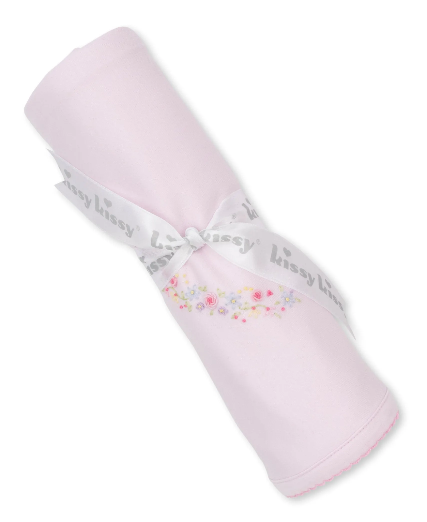 Premier Flowers & Vines Pink Hand Emb. Blanket