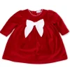Red Bow Velour Dress