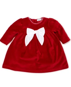 Red Bow Velour Dress