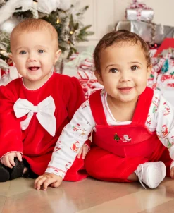 Red Bow Velour Dress
