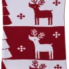 Red Reindeer Knit Novelty Blanket
