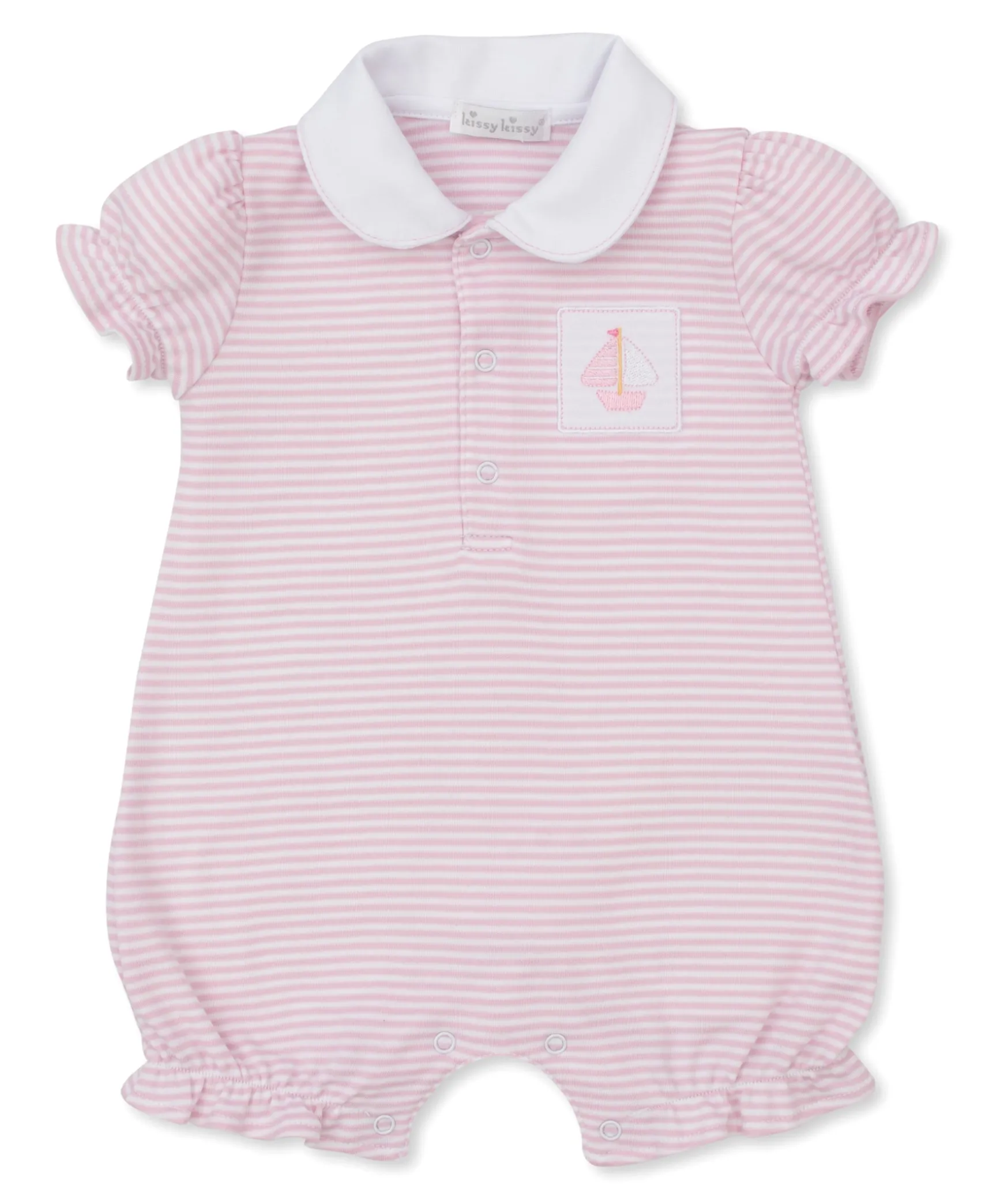Saturday Regatta Pink Stripe Short Playsuit
