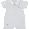 SCE Crabs & Whales Blue Hand Emb. Short Stripe Playsuit