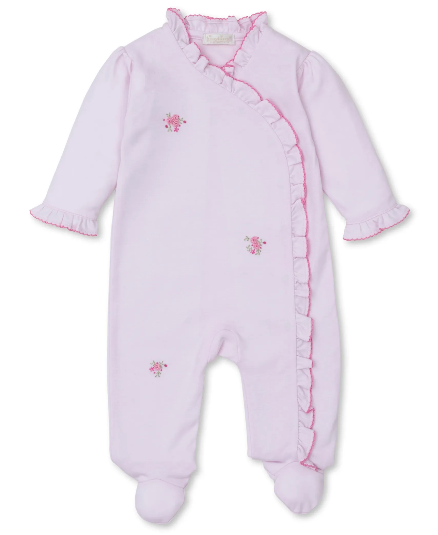 SCE Roses and Blooms Pink Hand Emb. Footie