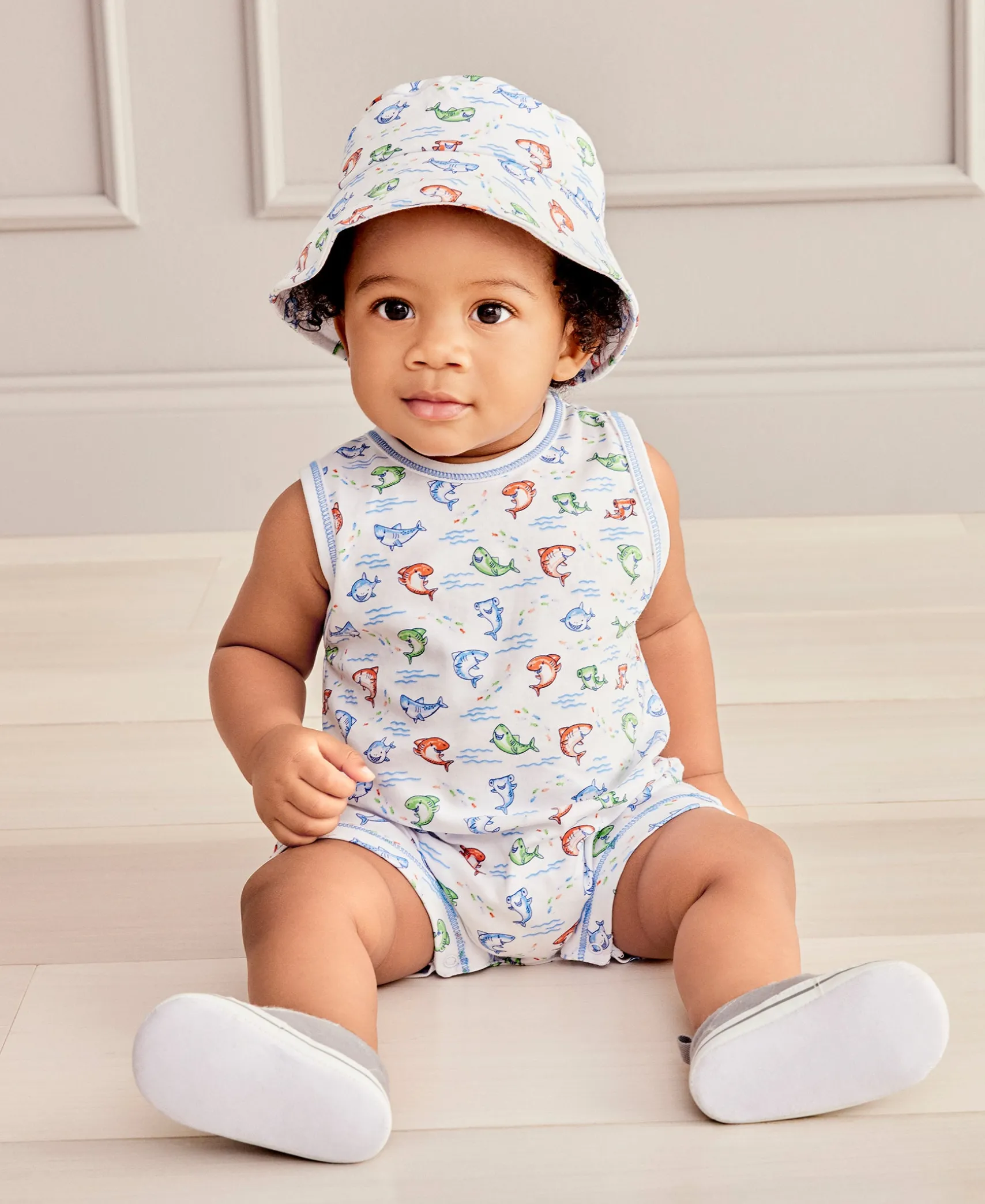 Shark Grins Sleeveless Playsuit