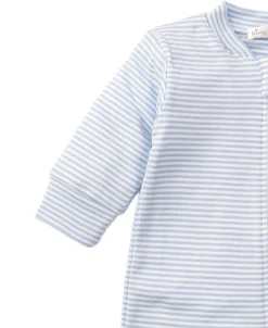 Simple Stripes Blue Pajama Zip Footie
