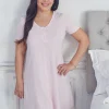 Simple Stripes Pink Adult Nightgown