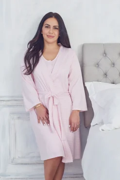 Simple Stripes Pink Adult Robe