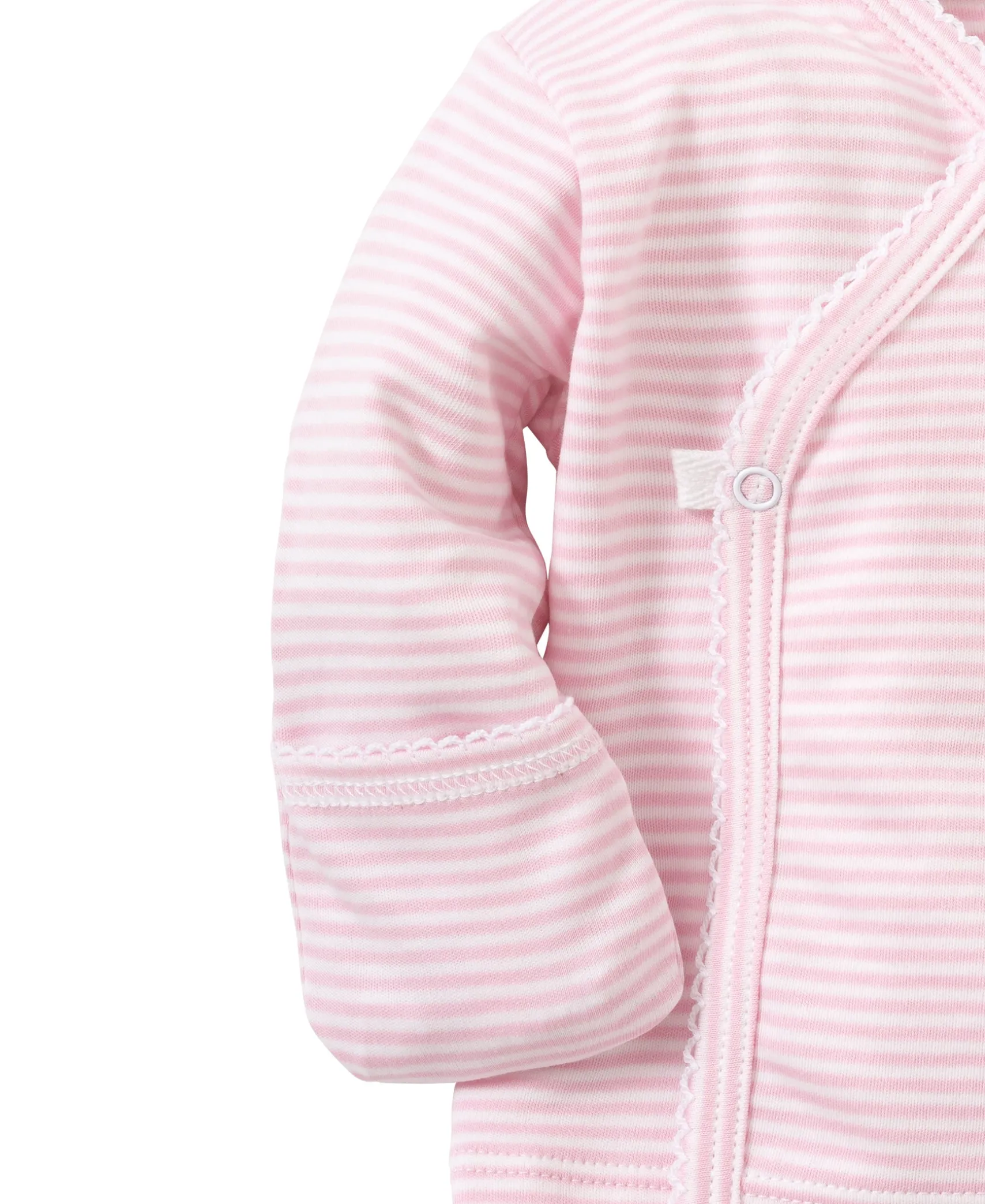 Simple Stripes Pink Long Sleeve Cross Tee