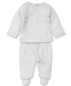 Simple Stripes Silver Footed Pant Set