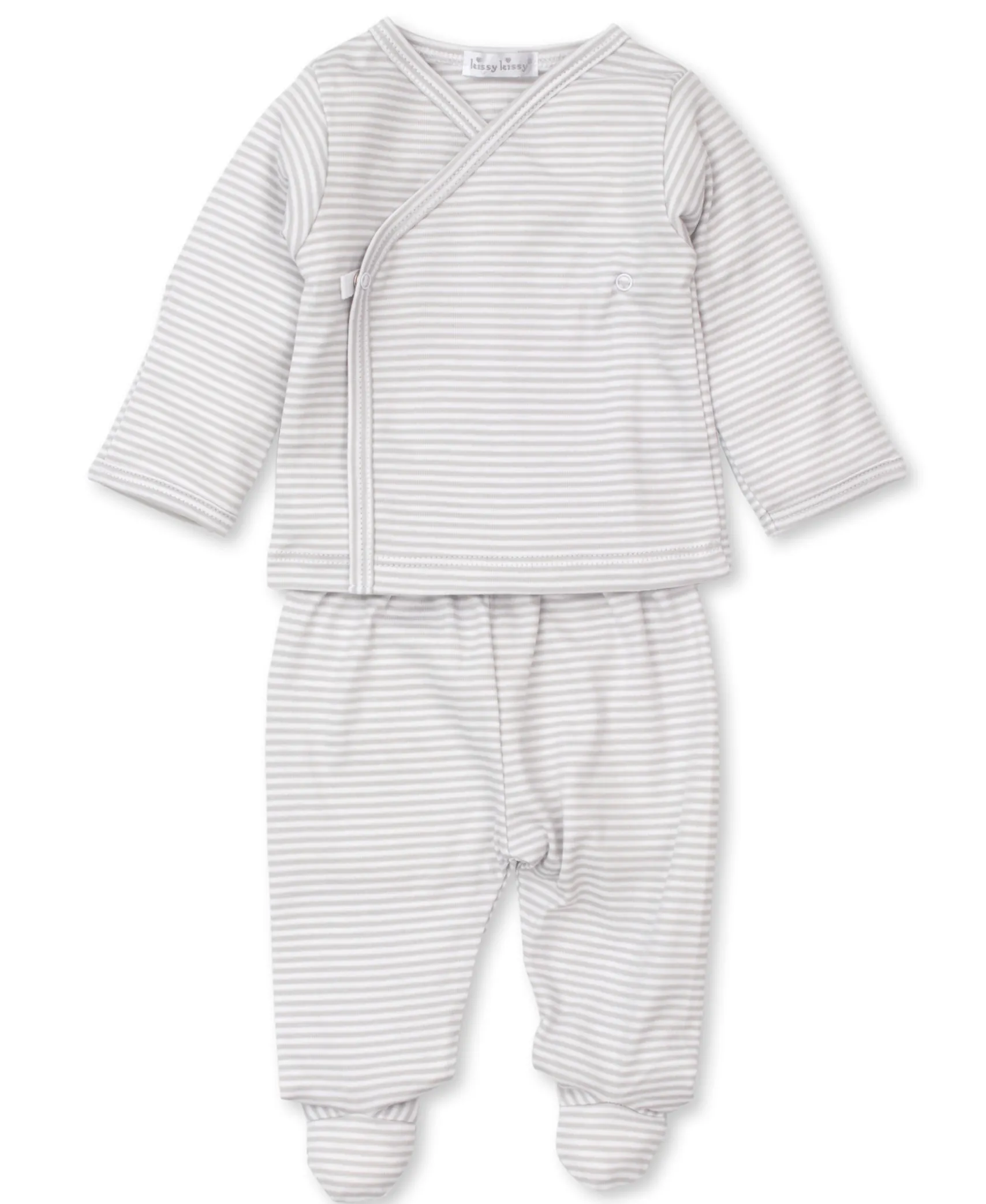 Simple Stripes Silver Footed Pant Set