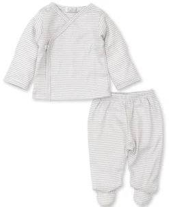 Simple Stripes Silver Footed Pant Set