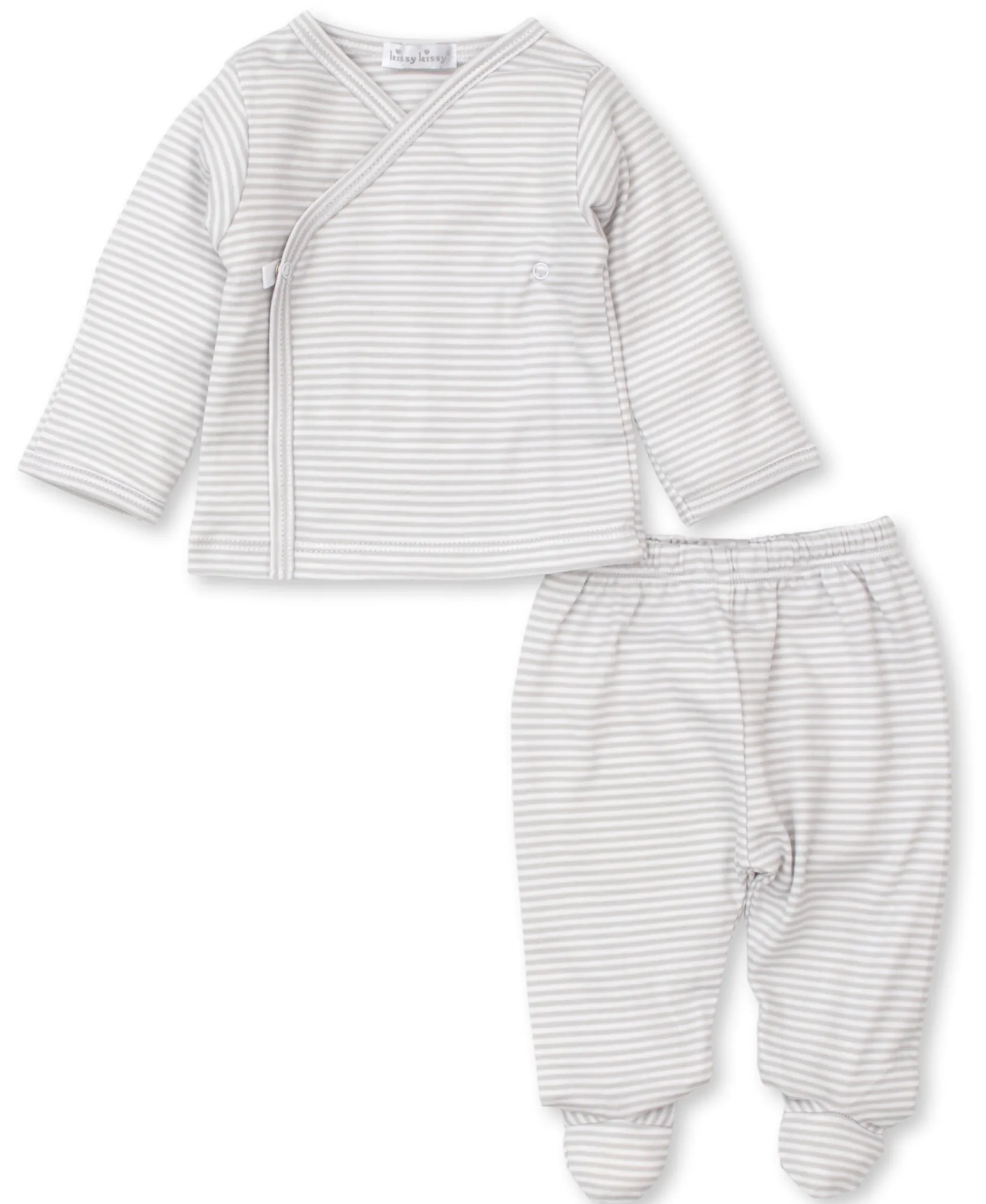 Simple Stripes Silver Footed Pant Set