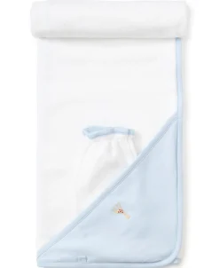 Sophie la girafe Blue Hooded Towel & Mitt Set