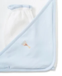 Sophie la girafe Blue Hooded Towel & Mitt Set