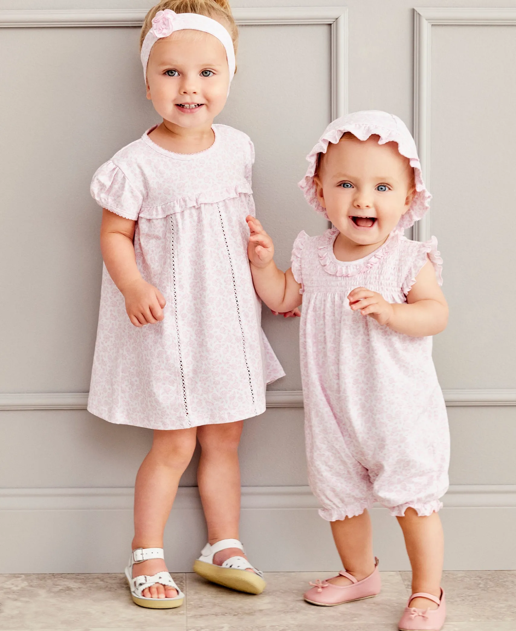 Summer Gardens Pink Smocked Sleeveless Playsuit