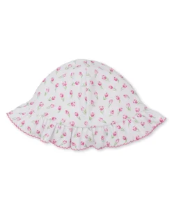 Tulip Blossoms White Floppy Hat