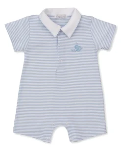 Whale Wonder Blue Short Stripe Playsuit