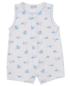 Whale Wonder Blue Sleeveless Playsuit