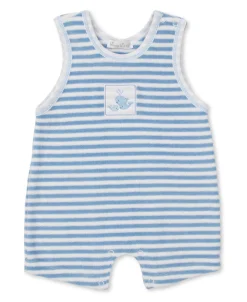 Whale Wonder Blue Stripe Terry Sleeveless Playsuit