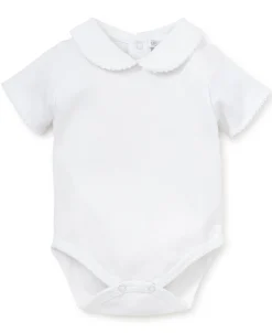 White Kissy Basics Collar Bodysuit