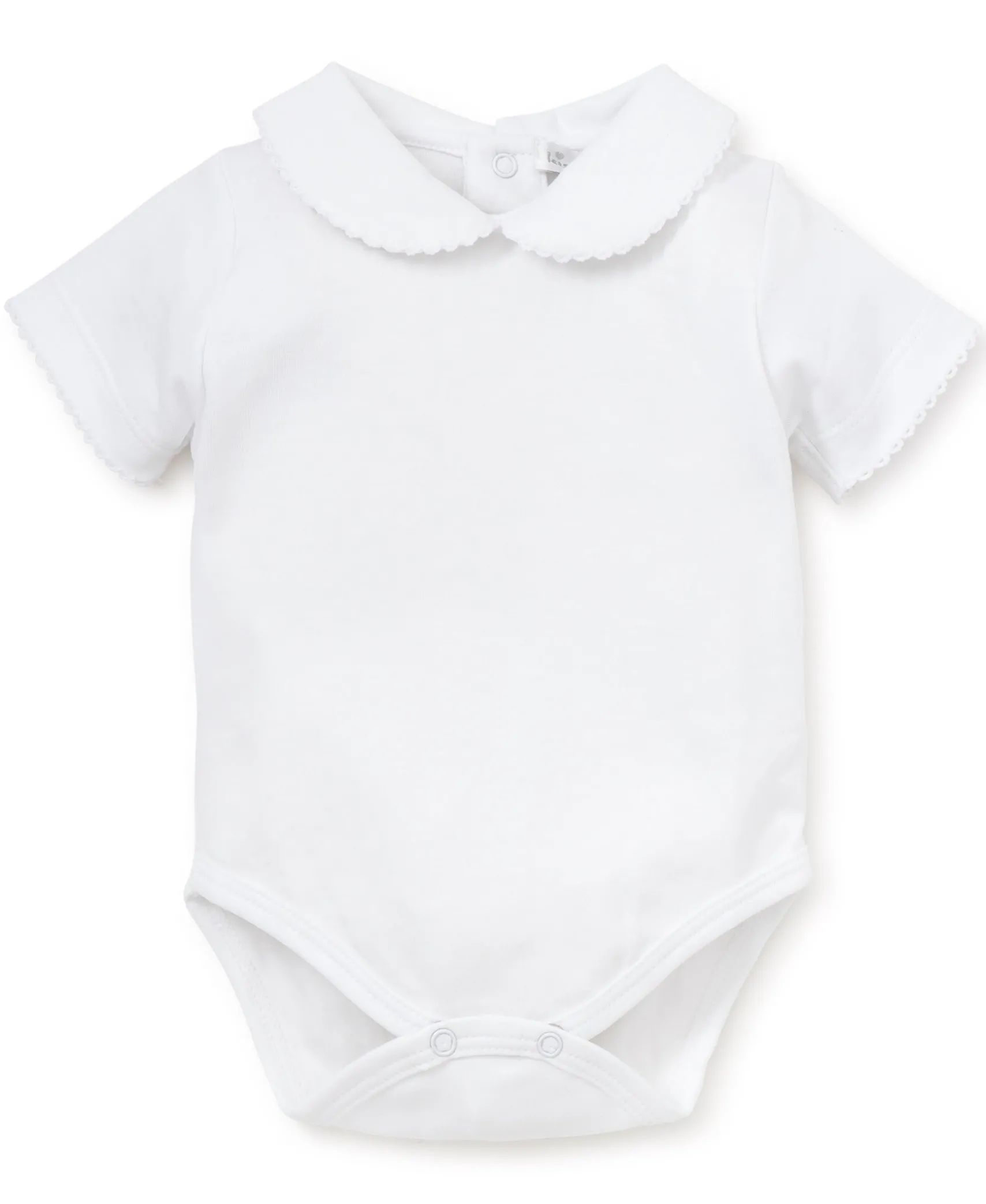 White Kissy Basics Collar Bodysuit
