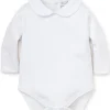 White Kissy Basics L/S Bebe Collar Bodysuit