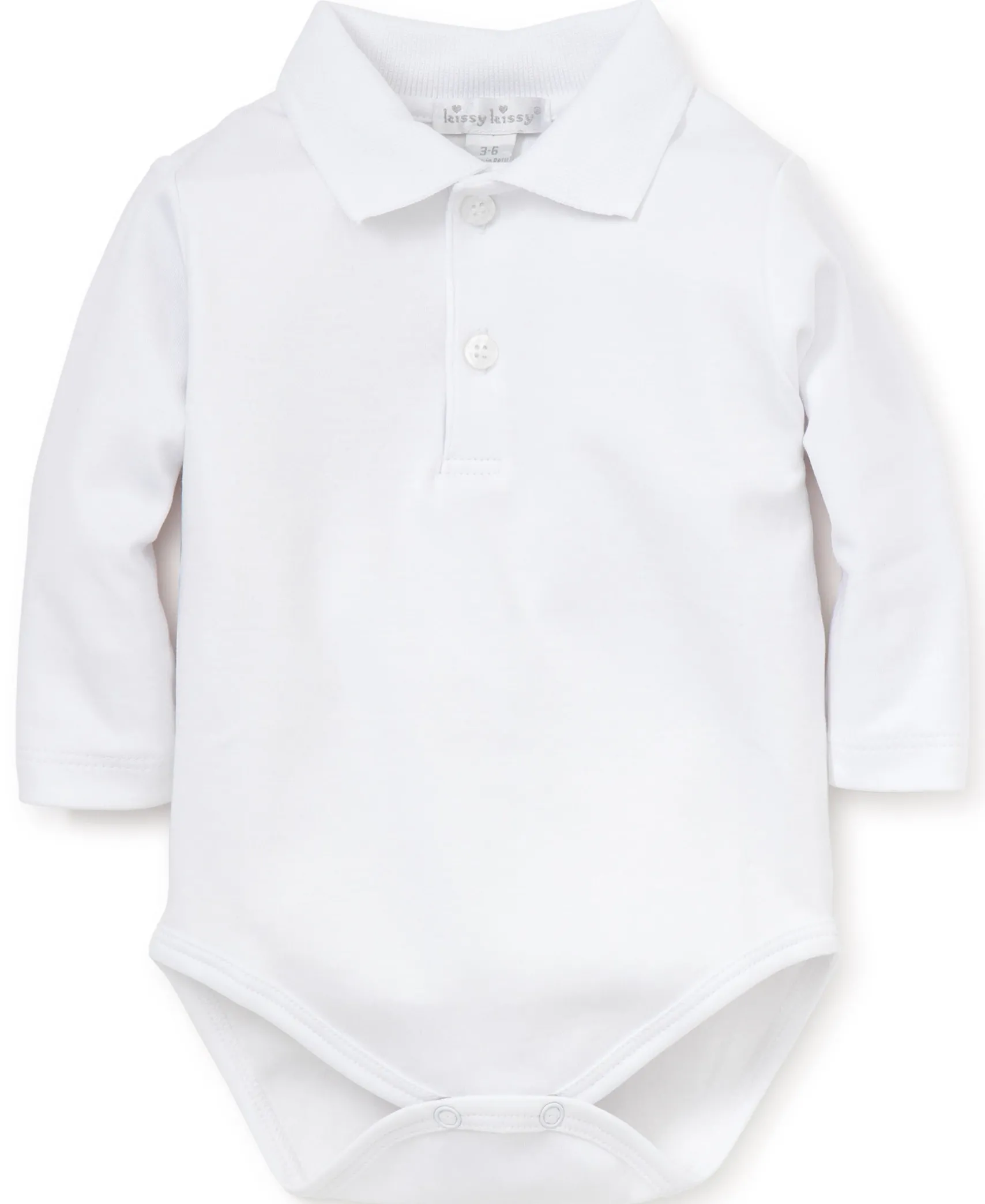 White Kissy Basics L/S Knit Collar Bodysuit