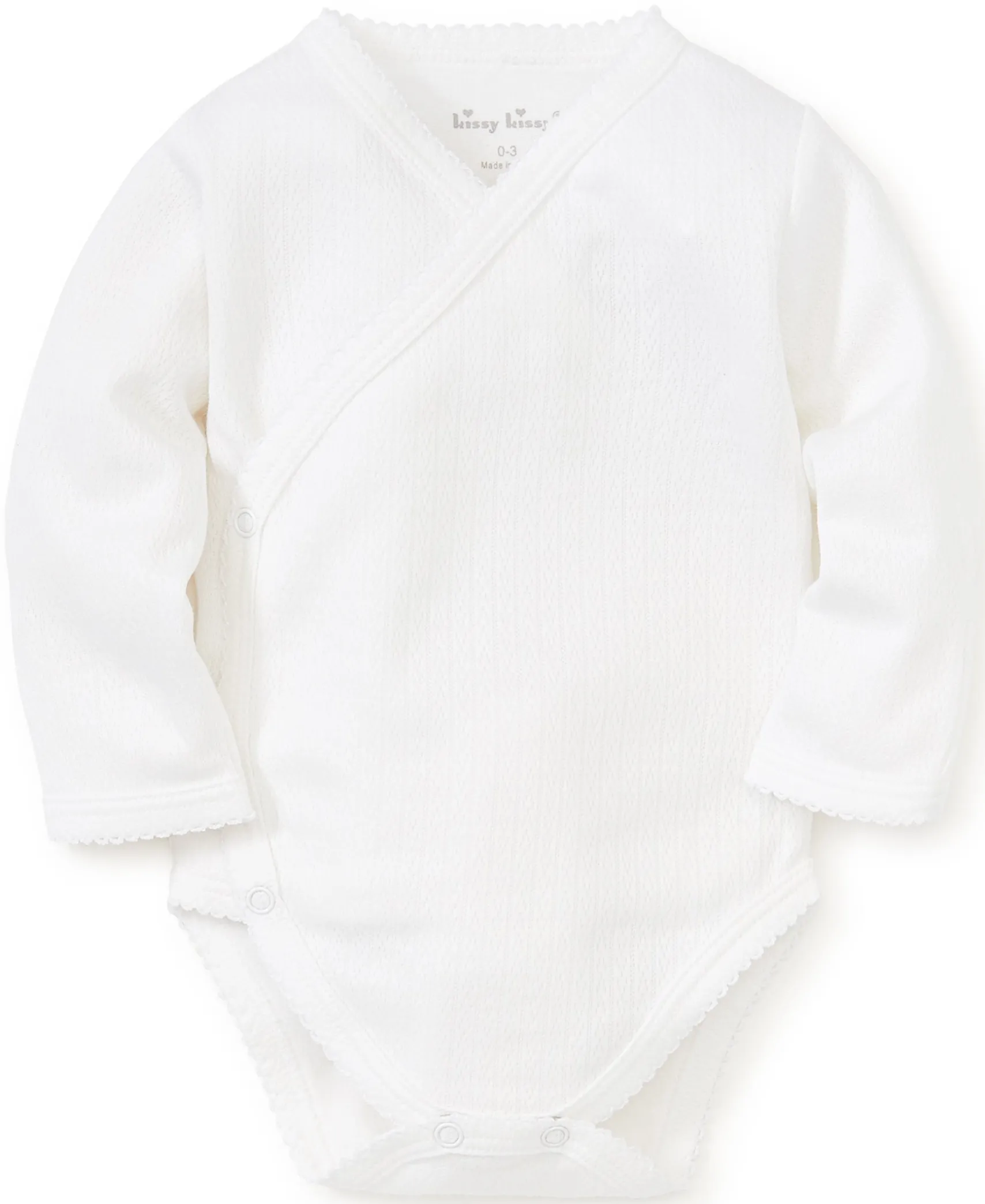 White Pointelle Long Sleeve Bodysuit