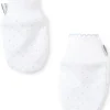 White/Blue New Kissy Dots Print Mitts