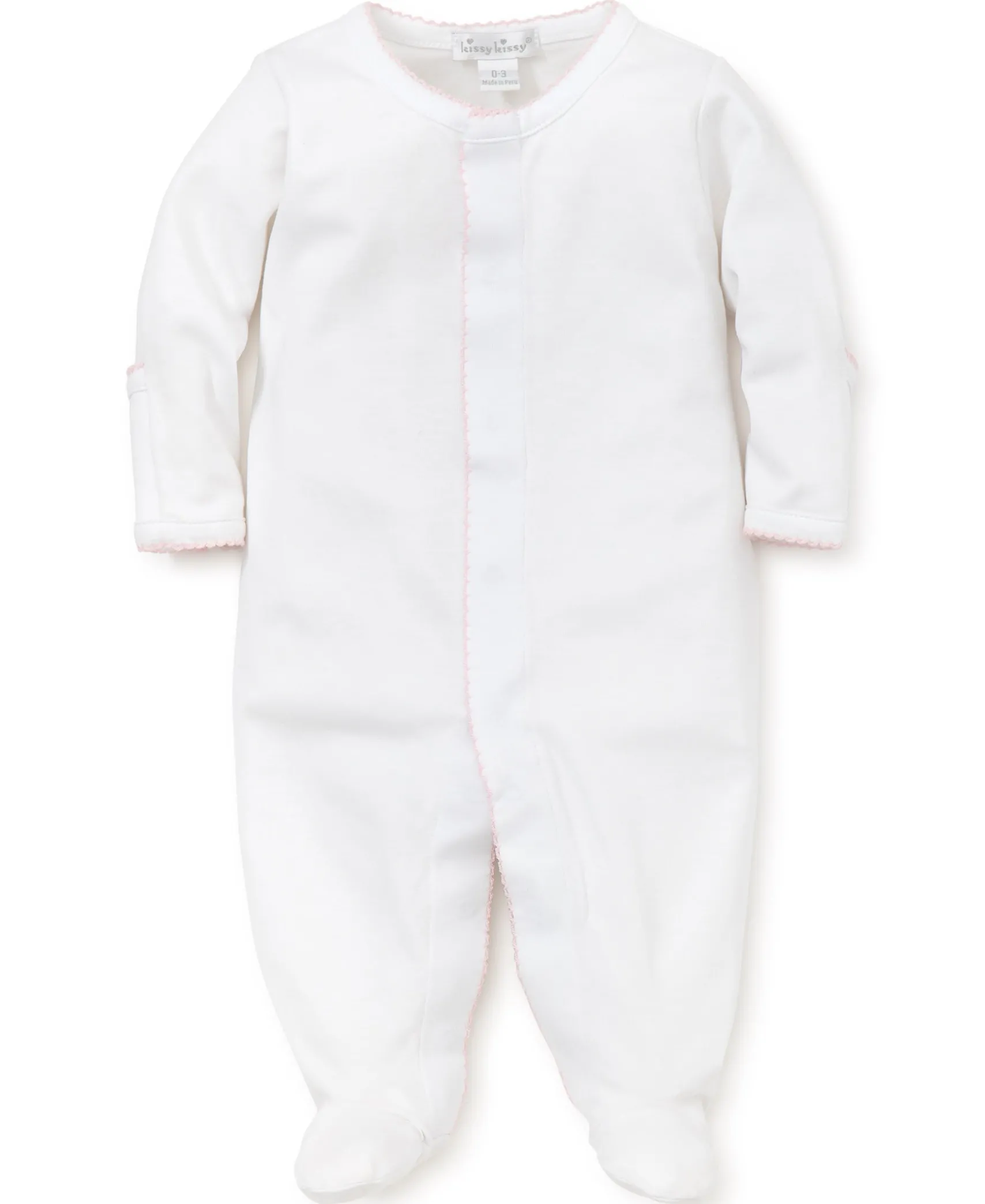 White/Pink Kissy Basics Footie NEW