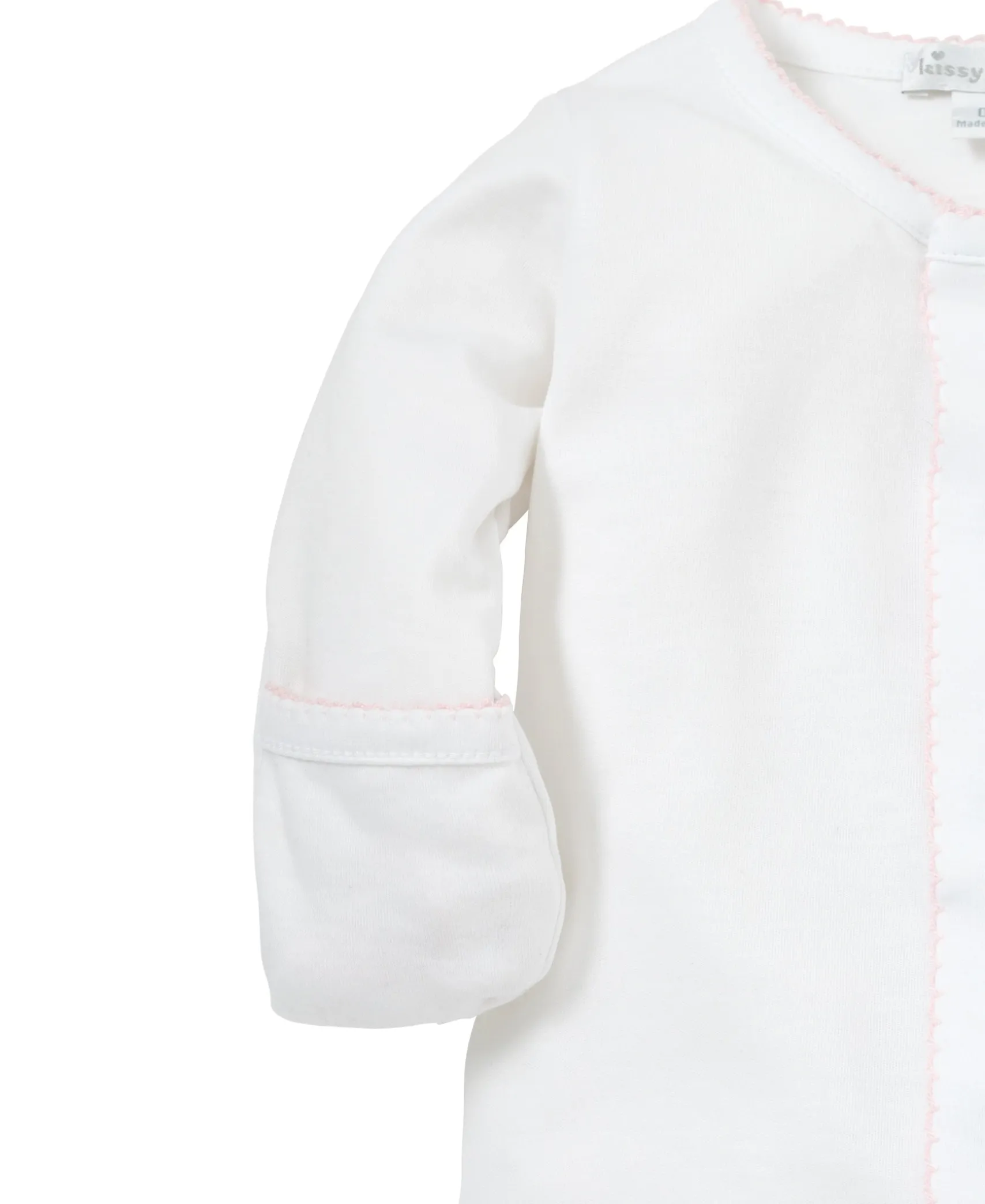 White/Pink Kissy Basics Footie NEW