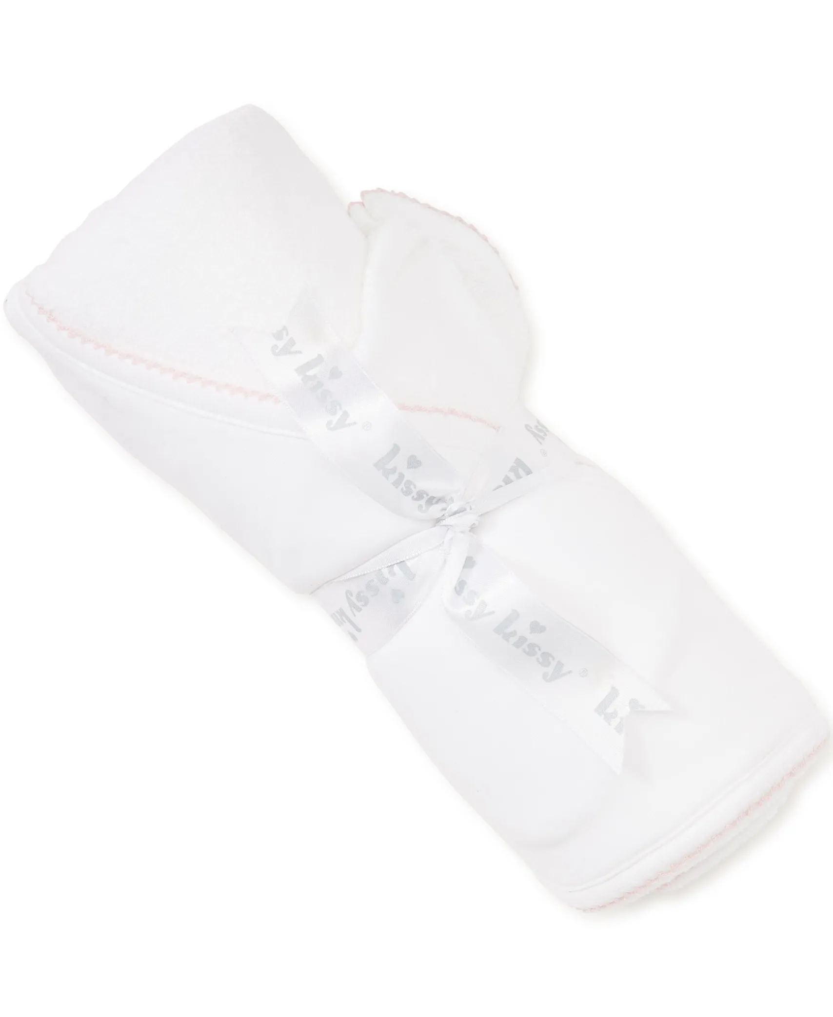 White/Pink Kissy Basics Hooded Towel & Mitt Set