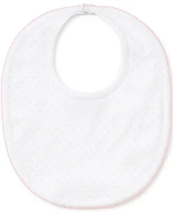 White/Pink New Kissy Dots Print Bib