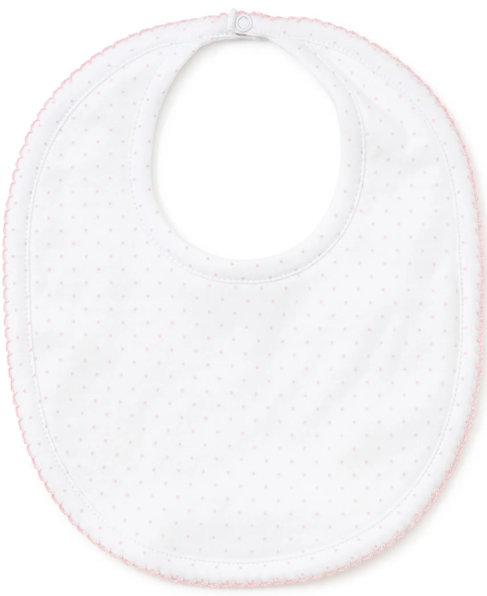 White/Pink New Kissy Dots Print Bib