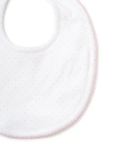 White/Pink New Kissy Dots Print Bib