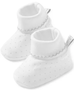 White/Silver New Kissy Dots Print Booties