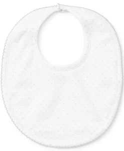White/Silver New Kissy Dots Print Bib