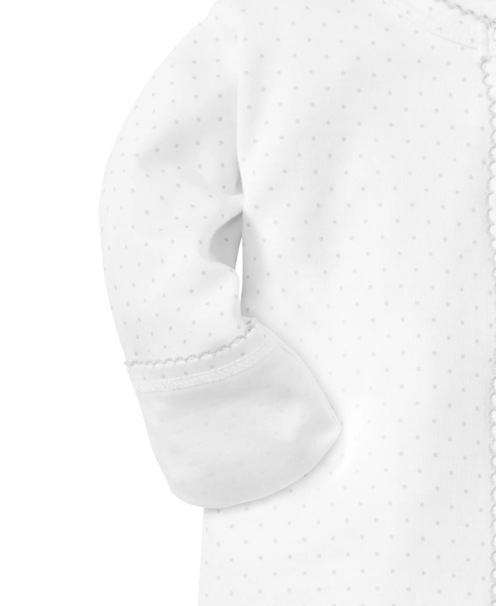 White/Silver New Kissy Dots Print Footie