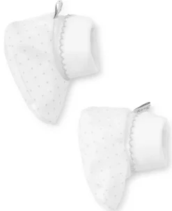 White/Silver New Kissy Dots Print Booties