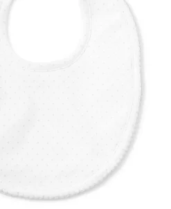 White/Silver New Kissy Dots Print Bib